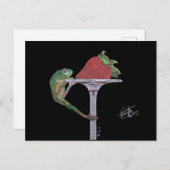 FROG CATCHING A STRAWBERRY BRIEFKAART (Voorkant / Achterkant)