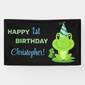 Frog Chalkboard Happy Birthday banner (Horizontaal)