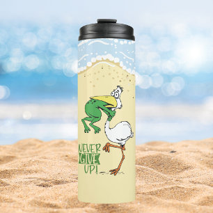 Frog Choking Bird Motivatie Thermische Tumbler Thermosbeker