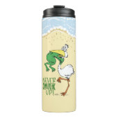 Frog Choking Bird Motivatie Thermische Tumbler Thermosbeker (Voorkant)
