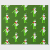 Frog Christmas Holiday Cadeaupapier (Vlak)
