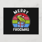 Frog Christmas Pyjamas Santa Hat Briefkaart (Voorkant)