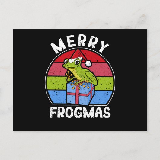 Frog Christmas Pyjamas Santa Hat Briefkaart (Voorkant)