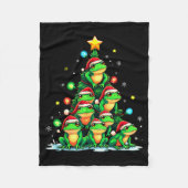Frog Christmas Tree Funny Hopper Holiday Cute Frog Fleece Deken (Voorkant)
