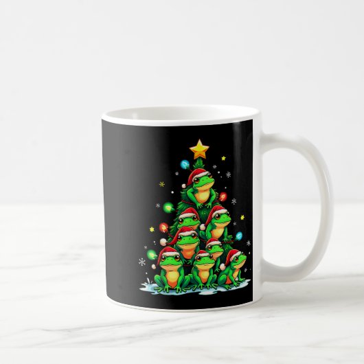 Frog Christmas Tree Funny Hopper Holiday Cute Frog Koffiemok (Rechts)