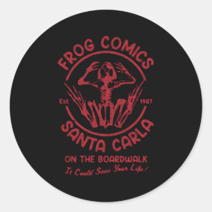 Frog Comics Santa Carla op de promenade Ronde Sticker