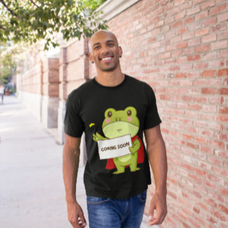 Frog Coming Soon - Kikker met Cape Holding komt er T-shirt