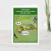 Frog Construction Workers Funny Retimentation Card Kaart (Voorkant)