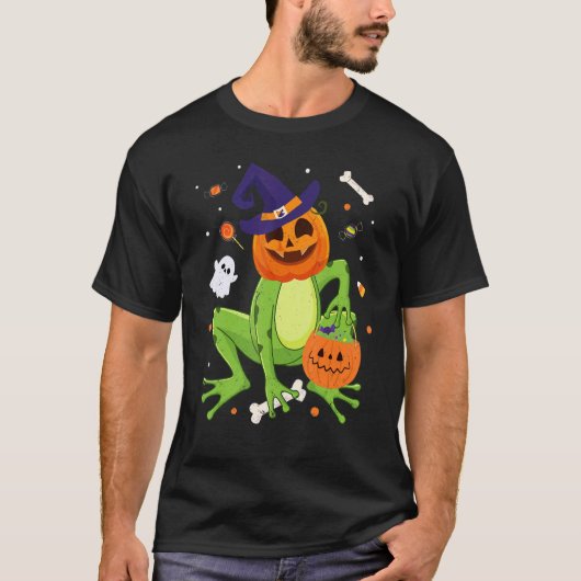 Frog Costume Toad Kids Cute Frog Halloween T-shirt (Voorkant)