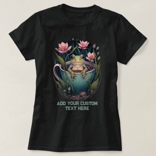 Frog Cup Wildbloembos Toad, Kikkerliefhebber T-shirt (Design voorkant)