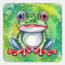 Frog Cut Vierkante Sticker