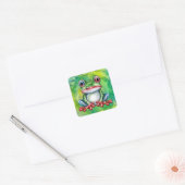 Frog Cut Vierkante Sticker (Envelop)