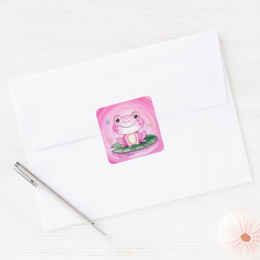 Frog Cut Vierkante Sticker (Envelop)