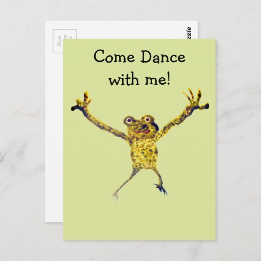 Frog Dansding Funny Animal Art Briefkaart (Voorkant / Achterkant)