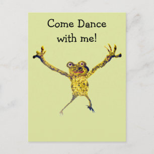 Frog Dansding Funny Animal Art Briefkaart