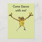 Frog Dansding Funny Animal Art Briefkaart (Voorkant)