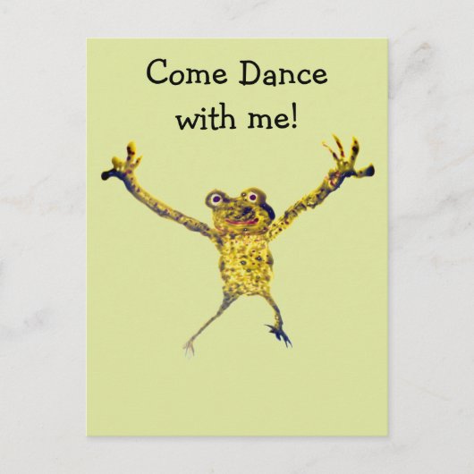 Frog Dansding Funny Animal Art Briefkaart (Voorkant)