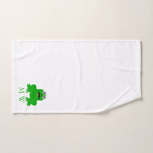 Frog Design Monogrammed Bad Handdoek (Handdoek)