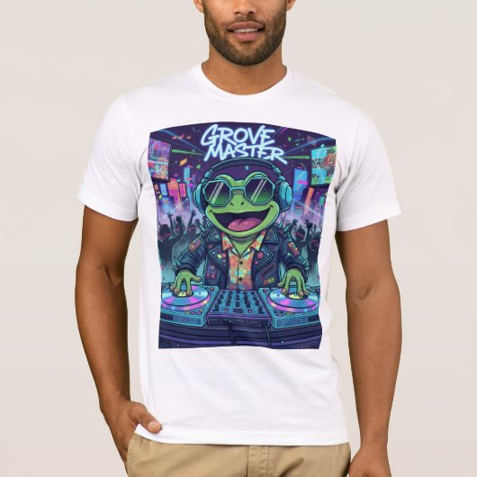 Frog DJ T-Shirt | Funny Rave Party T-shirt| EDM-li (Voorkant)