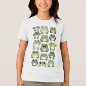 Frog Doodle Pattern - Kawaii Gift for Kids Tri-Blend Shirt (Voorkant)