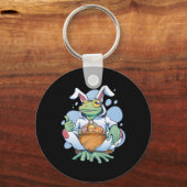 Frog Dressed As Easter Bunny With Eggs Sleutelhanger (Voorkant)
