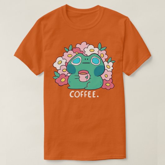Frog drink koffie t-shirt (Design voorkant)