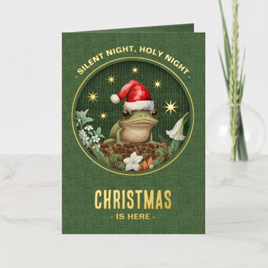 Frog Elegant gevouwen kerst Kaart met folie (Voorkant)