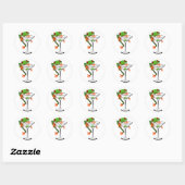 Frog en Martini Ronde Sticker (Vel)