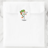 Frog en Martini Ronde Sticker (Tas)