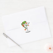 Frog en Martini Ronde Sticker (Envelop)