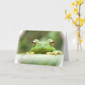 Frog Eyes Wenskaart Kaart (Gele Bloem)
