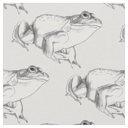 Frog Fabric Bullfrog Art Pattern Fabrics Stof (Close Up)