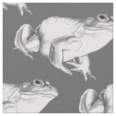 Frog Fabric Bullfrog Art Pattern Fabrics Stof (Close Up)