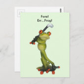 Frog Figurine Golfer Briefkaart (Voorkant / Achterkant)