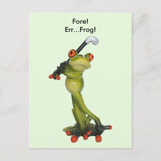 Frog Figurine Golfer Briefkaart (Voorkant)