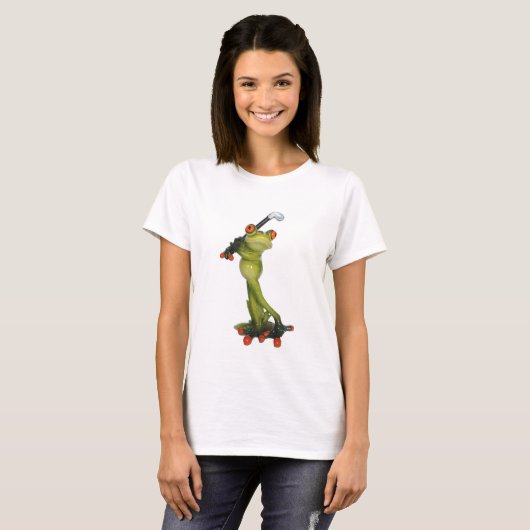 Frog Figurine Golfer T-shirt (Voorkant volledig)