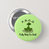 Frog Fully Rust op God Ronde Button 5,7 Cm (Voorkant /achterkant)