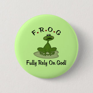 Frog Fully Rust op God Ronde Button 5,7 Cm