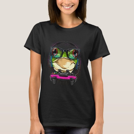 Frog Gamer PC Computer Videospel Streaming Gamin T-shirt (Voorkant)