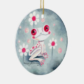 Frog Girly Pink Cute Keramisch Ornament (Rechts)