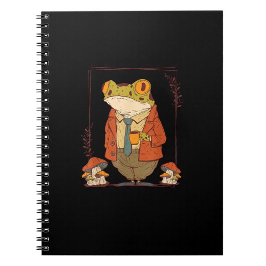 Frog Goblincore Academia Aesthetic Mushroom Notitieboek (Voorkant)