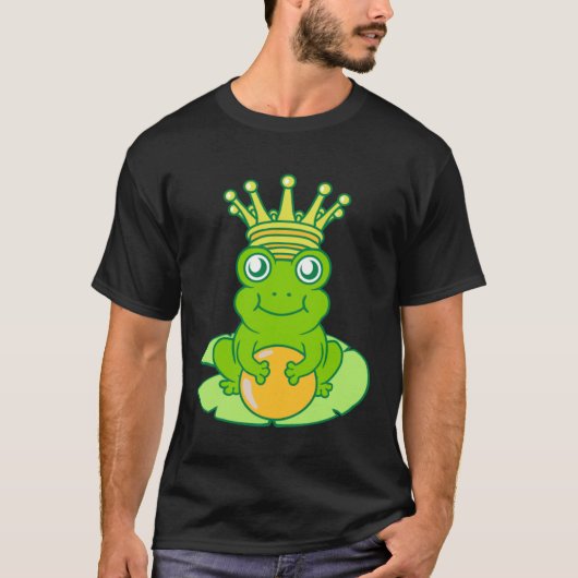 Frog Golden Toad King Fairy Tale Crown Ball Prince T-shirt (Voorkant)