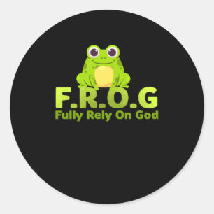 FROG grappige definitie is volledig afhankelijk va Ronde Sticker
