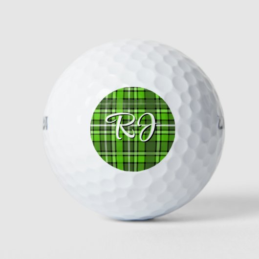 Frog Green Plaid - Veel tinten groen Golfballen (Voorkant)