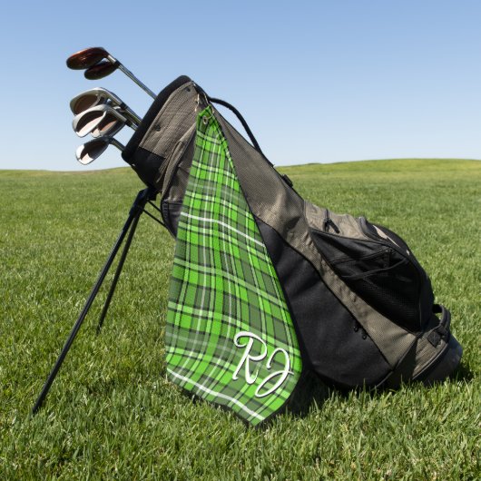 Frog Green Plaid - Veel tinten groen Golfhanddoek (Groen)