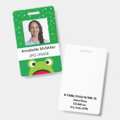 Frog Green Wild Teacher Badge (Voor- en achterkant)