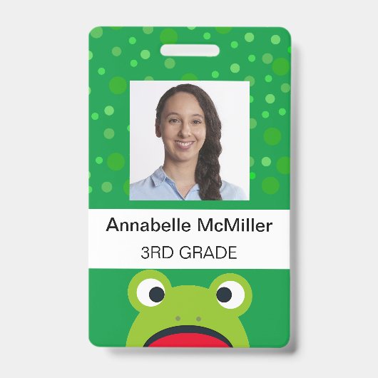 Frog Green Wild Teacher Badge (Voorzijde)
