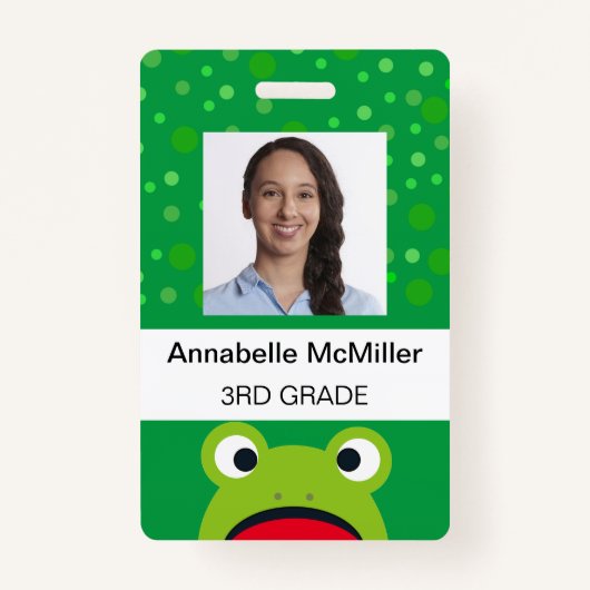 Frog Green Wild Teacher Badge (Voorkant)