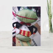 FROG GREETING..."HOPPY CHRISTMAS" FEESTDAGEN KAART (Voorkant)