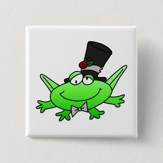 Frog Groom T-shirts en cadeautjes Vierkante Button 5,1 Cm (Voorkant)